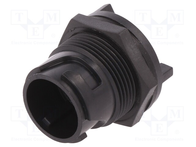 Connector: circular; socket; male; PIN: 2; w/o contacts; UL94V-0