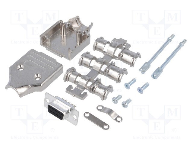 D-Sub; PIN: 9; plug; female; turned contacts; straight; soldering