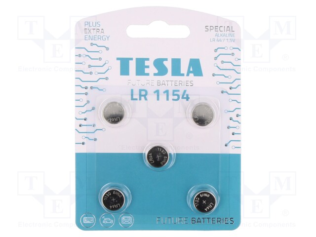 Battery: alkaline; 1.5V; LR43,coin,R1142; non-rechargeable; 5pcs.