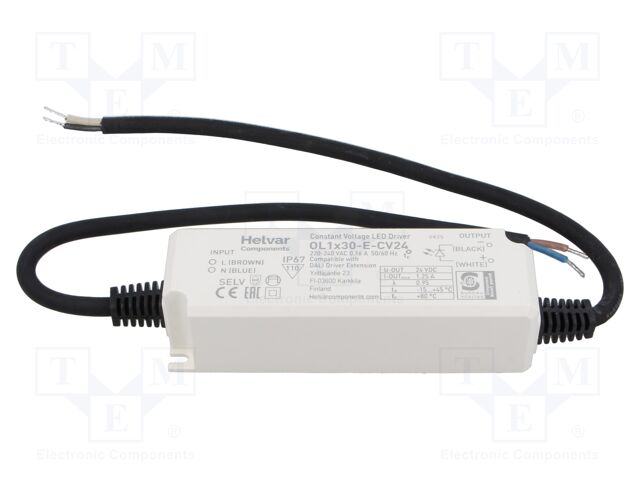 Power supply: switching; LED; 30W; 24VDC; 1.25A; 198÷264VAC; IP67