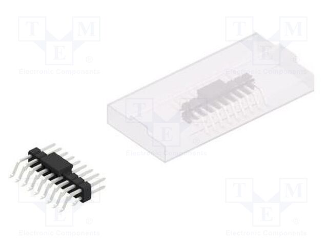 Connector: pin strips; pin header; male; PIN: 18; 2.54mm; SMT; 2x9