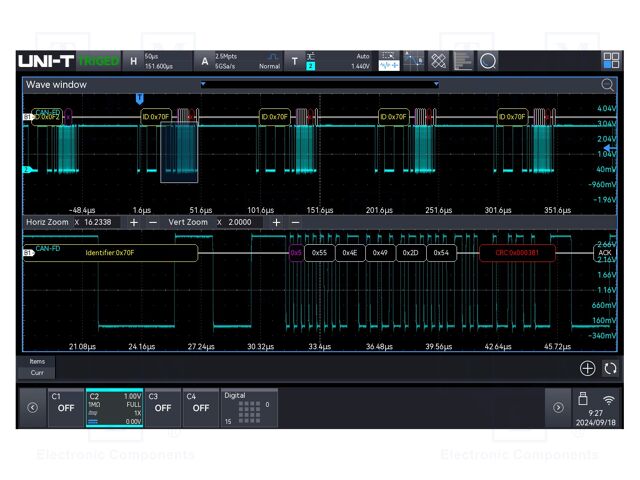 Test acces: expansion option; for oscilloscopes