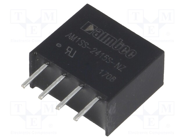Converter: DC/DC; 1W; Uin: 21.6÷26.4V; 15VDC; Iout: 67mA; SIP4; 1.2g
