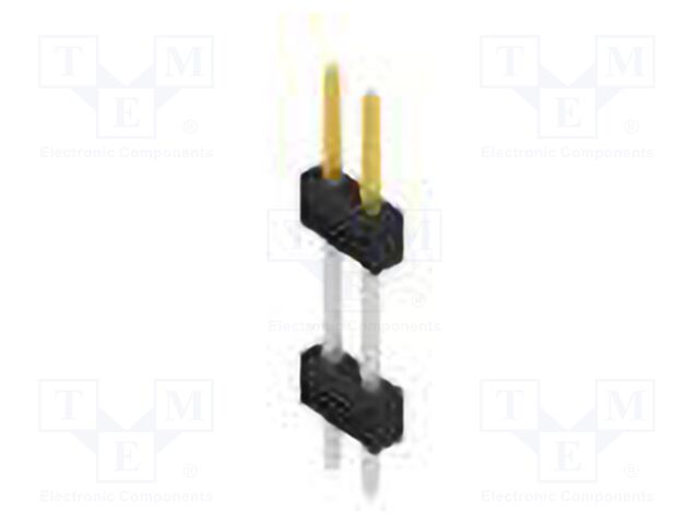 Connector: pin strips; pin header; male; PIN: 2; 2.54mm; THT; 2x1