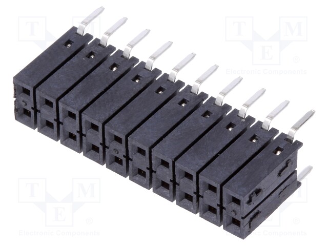 Socket; pin strips; female; PIN: 20; straight; 2.54mm; THT; 2x10