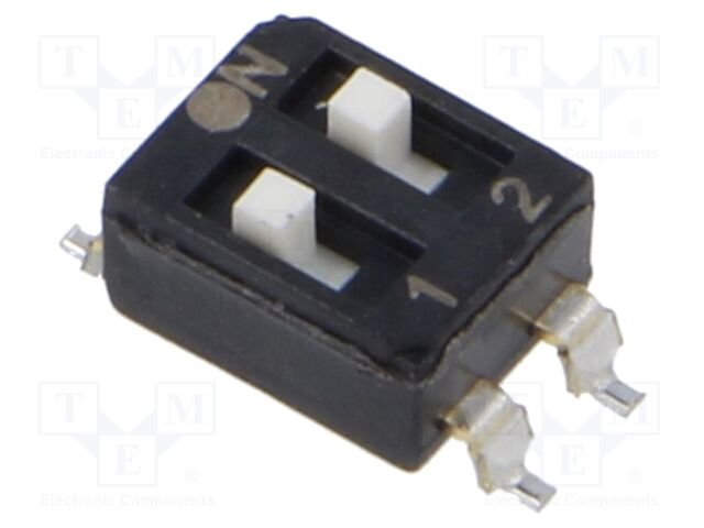 Switch: DIP-SWITCH; Poles number: 2; OFF-ON; 0.025A/24VDC; Pos: 2/2