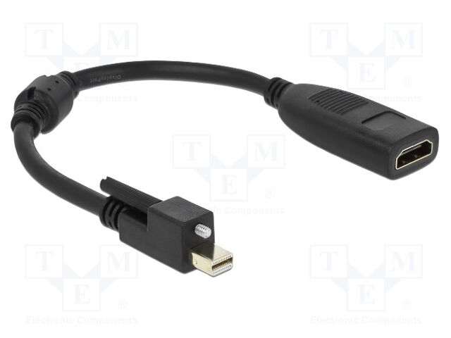 Adapter; HDMI socket,mini DisplayPort plug; Len: 0.25m; black