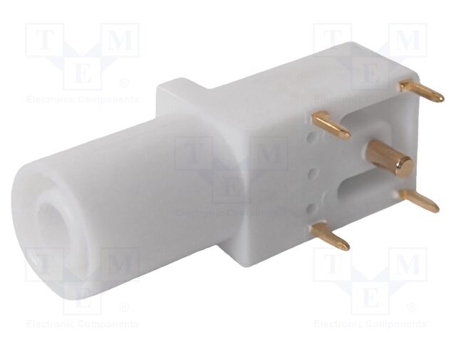 Connector: 4mm banana; socket; 24A; 33mm; white; gold-plated