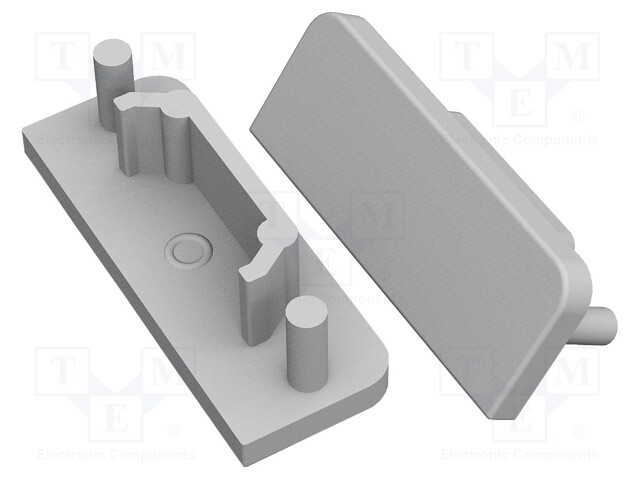 Cap for LED profiles; grey; ABS; Application: SURFACE14