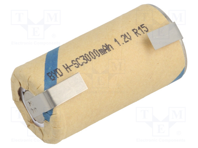 Re-battery: Ni-MH; SubC; 1.2V; 3000mAh; Leads: soldering lugs