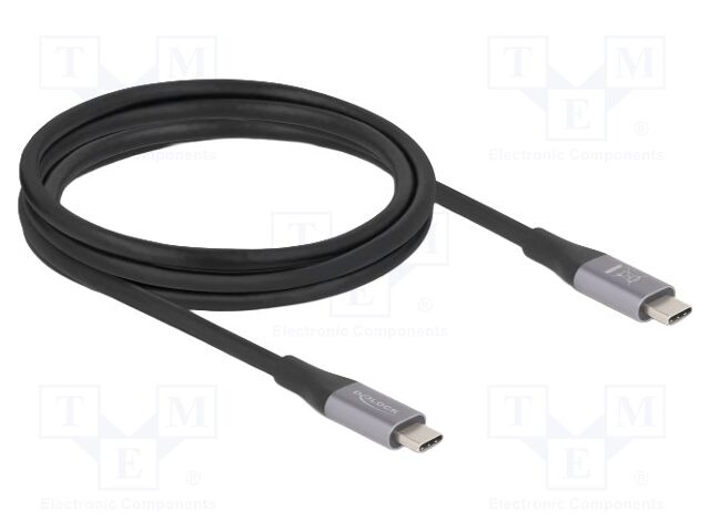 Cable; bidirectional; USB C plug,both sides; gold-plated; 2m