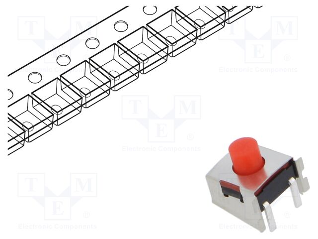 Microswitch TACT; Pos: 2; 0.05A/12VDC; SMD; none; 2.6N; OFF-(ON)