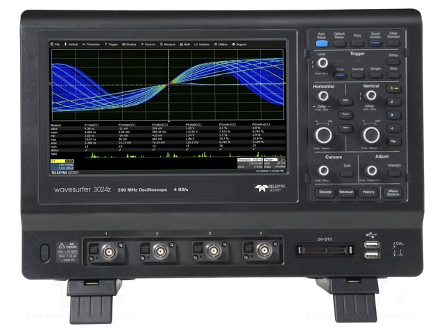 Oscilloscope: digital; Band: ≤200MHz; Channels: 4; Vert.resol: 8bit