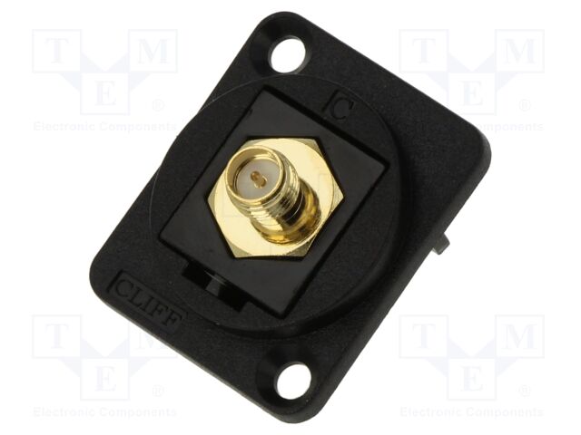 Coupler; SMA-RP socket,both sides; 50Ω; black; plastic; 19x24mm