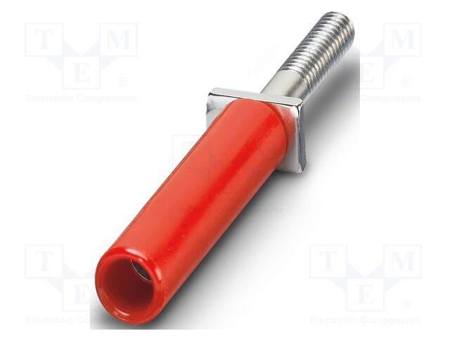 Test socket; screw terminal; PA; ways: 1; W: 5mm; H: 5mm; Body: red