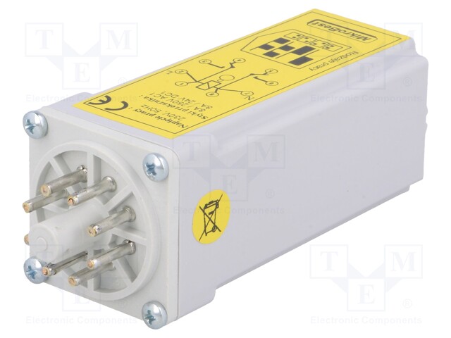 Timer; 0,25s÷12min; DPDT; 24VDC/8A,250VAC/8A; 230VAC; socket; IP20
