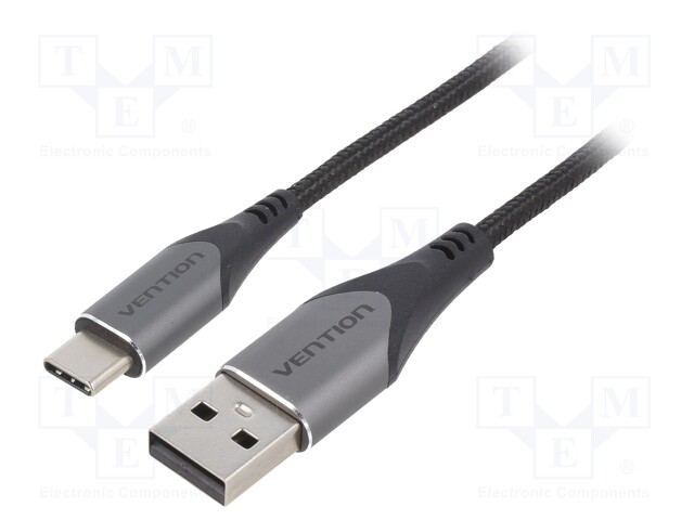 Cable; USB 2.0; USB A plug,USB C plug; nickel plated; 3m; 480Mbps