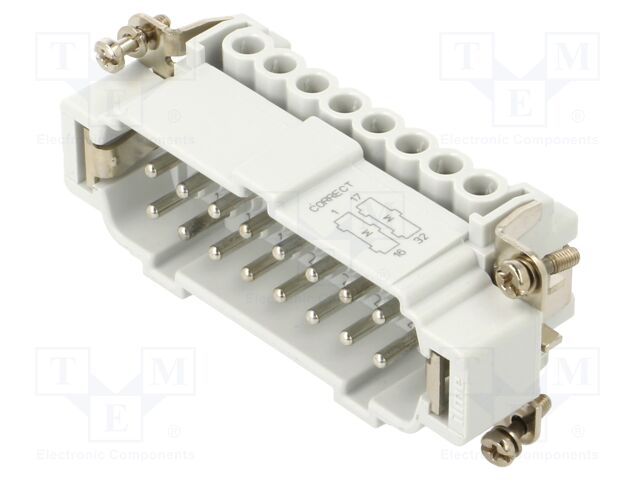 Connector: HDC; contact insert; male; JNE; PIN: 32; 32+PE; 16A; 600V