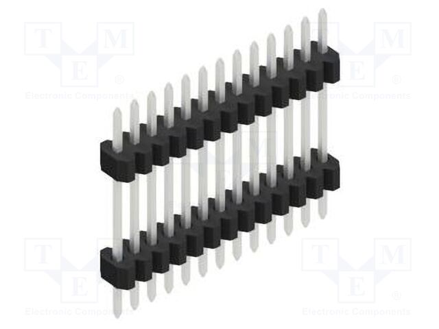 Connector: pin strips; pin header; male; PIN: 13; 1.27mm; THT; 1x13