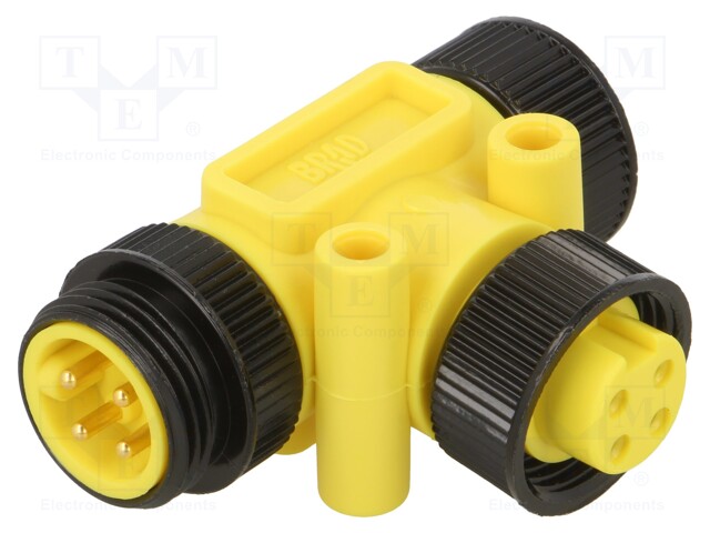 T adapter; PIN: 4; T; Mini-Change; 10A; IP67; 600V