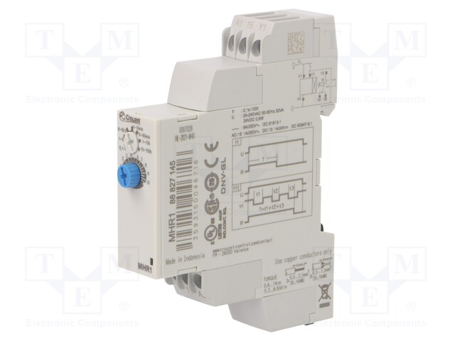 Timer; 0,1s÷100h; SPDT; 250VAC/8A; Usup: 24÷240VAC; 24VDC; DIN; IP20