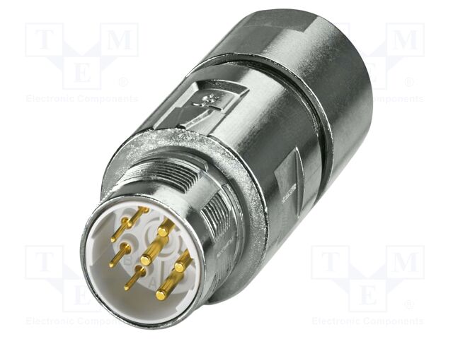 Connector: M23; plug; PIN: 8(4+4); crimped; straight; M23 PRO; 630V