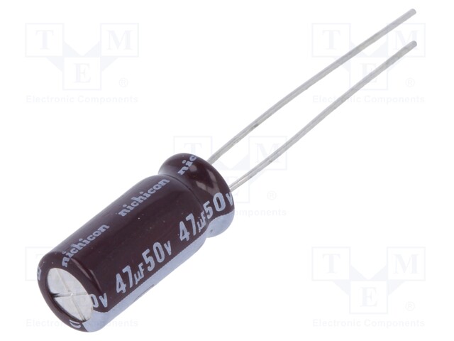 Capacitor: electrolytic; low impedance; THT; 47uF; 50VDC; ±20%