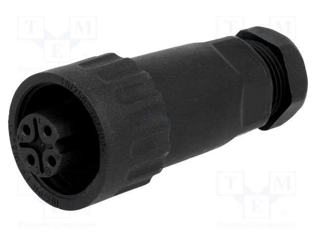 Plug; female; WA22; PIN: 4; 3+PE; IP67; 9÷10.5mm; 16A; screw terminal