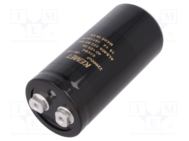 Capacitor: electrolytic; 22000uF; 63VDC; Leads: screw; ESR: 11mΩ