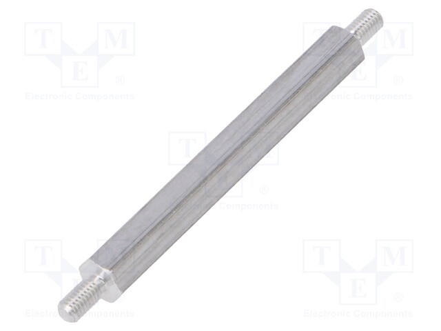 Screwed spacer sleeve; 45mm; Ext.thread: M3; hexagonal; aluminium