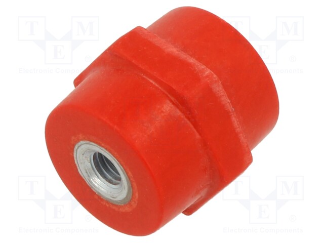 Support insulator; L: 60mm; Ø: 38mm; 2.4kV; UL94V-0; Body: red
