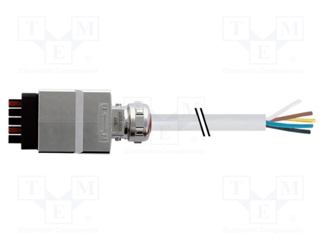 Connection lead; PPP,male; IP65; 24VAC; 24VDC; 16A; 7.5m; PIN: 5