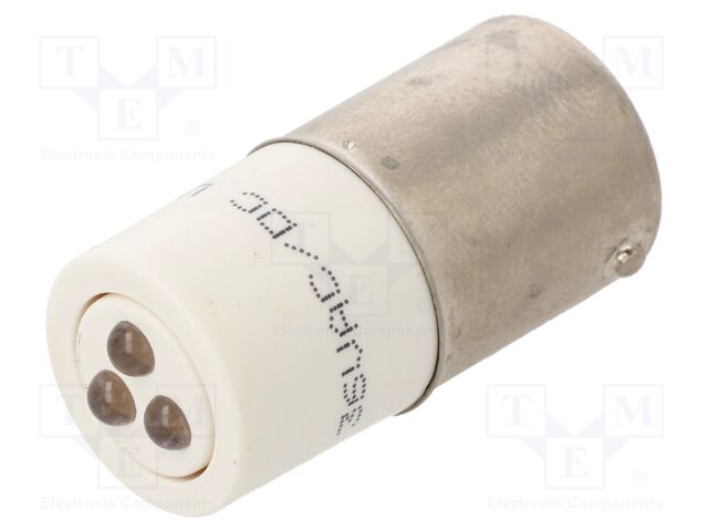 Indicator: LED; BA15S; white; plastic; 36VAC; 36VDC; -20÷60°C