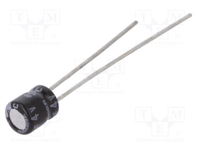 Capacitor: electrolytic; THT; 47uF; 4VDC; Ø4x5mm; Pitch: 1.5mm; ±20%