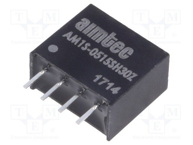 Converter: DC/DC; 1W; Uin: 4.5÷5.5V; 15VDC; Iout: 67mA; SIP4; 1.8g