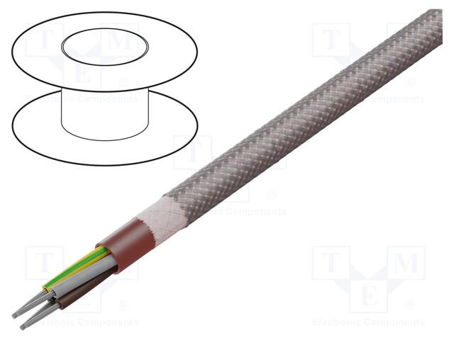 Wire; SiHF; Cu; stranded; 4G2,5mm2; silicone; brown-red; -60÷180°C