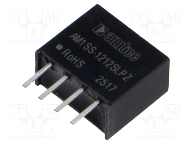 Converter: DC/DC; 1W; Uin: 10.8÷13.2V; Uout: 12VDC; Iout: 84mA; SIP4