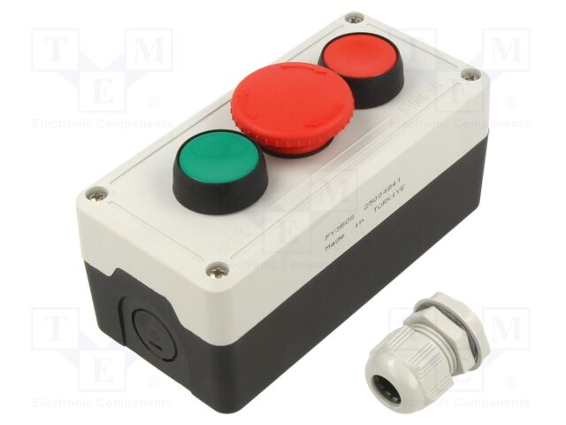 Control cassette; PY; No.of butt: 2; mushroom,convex; IP55; 6A