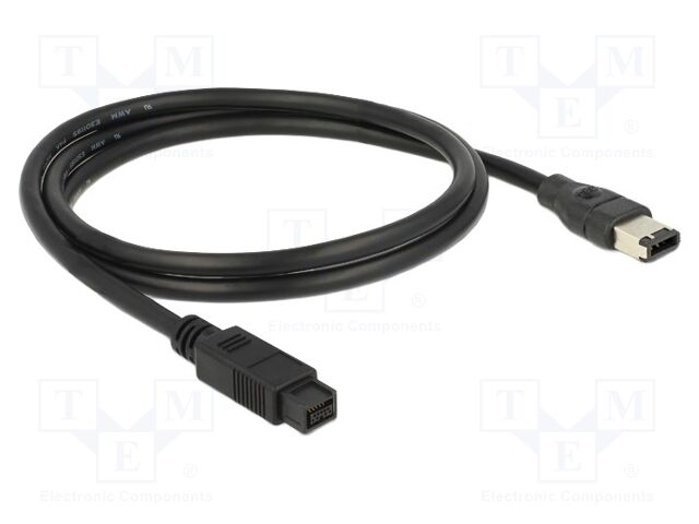 Cable; FireWire 6pin plug,FireWire 9pin plug; 1m; black; 400Mbps