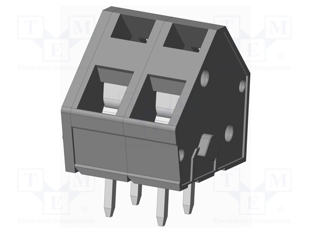 Connector: PCB terminal block; terminal; angled 45°; on PCBs