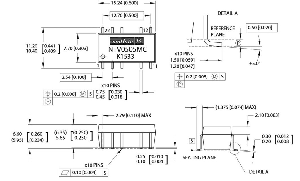 Converter: DC/DC; 1W; Uin: 10.8÷13.2V; Uout: 12VDC; Iout: 42mA; SMD