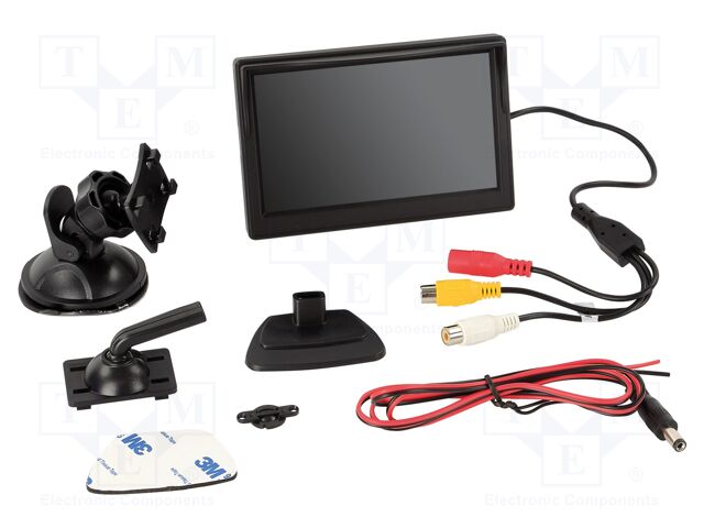 TFT display; 640x480; black; 12VDC,24VDC; 5"; Car brand: universal