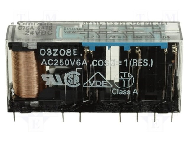 Relay: electromagnetic; 3PST; Ucoil: 24VDC; 6A; safety