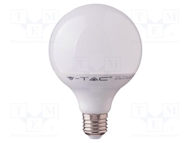 LED lamp; white cold; E27; 220÷240VAC; 810lm; P: 10W; 200°; 6000K