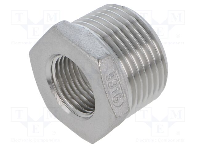 Male-female,reductive; max.10.5bar; 1.4408 stainless steel