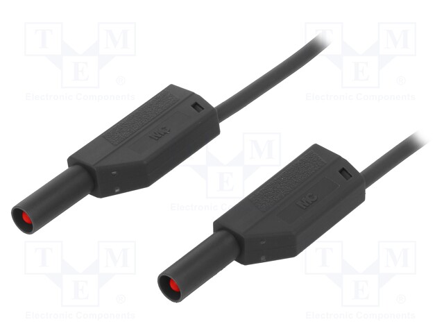 Test lead; PVC; 1m; black; 16A; 1kV; Cond.cross sec: 0.75mm2
