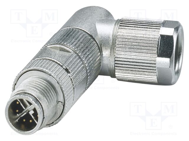 Connector: M12; plug; PIN: 8; 48V; angled; IP65; crimped; X; 500mA