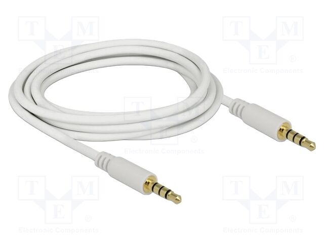 Cable; Jack 3,5mm 4pin plug,both sides; 3m; Plating: gold-plated