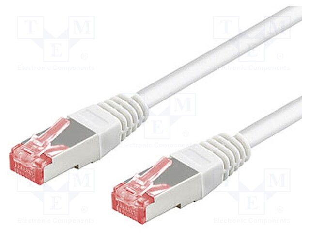 Patch cord; S/FTP; 6a; stranded; Cu; LSZH; white; 2m; halogen free