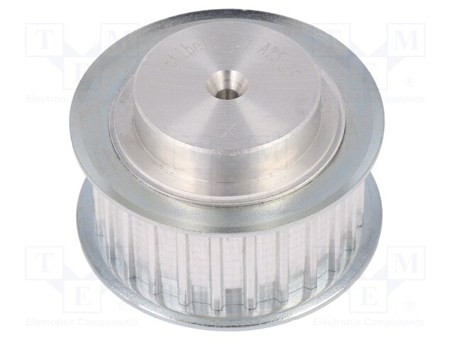 Belt pulley; AT5; W: 16mm; whell width: 27mm; Ø: 38.6mm; aluminium